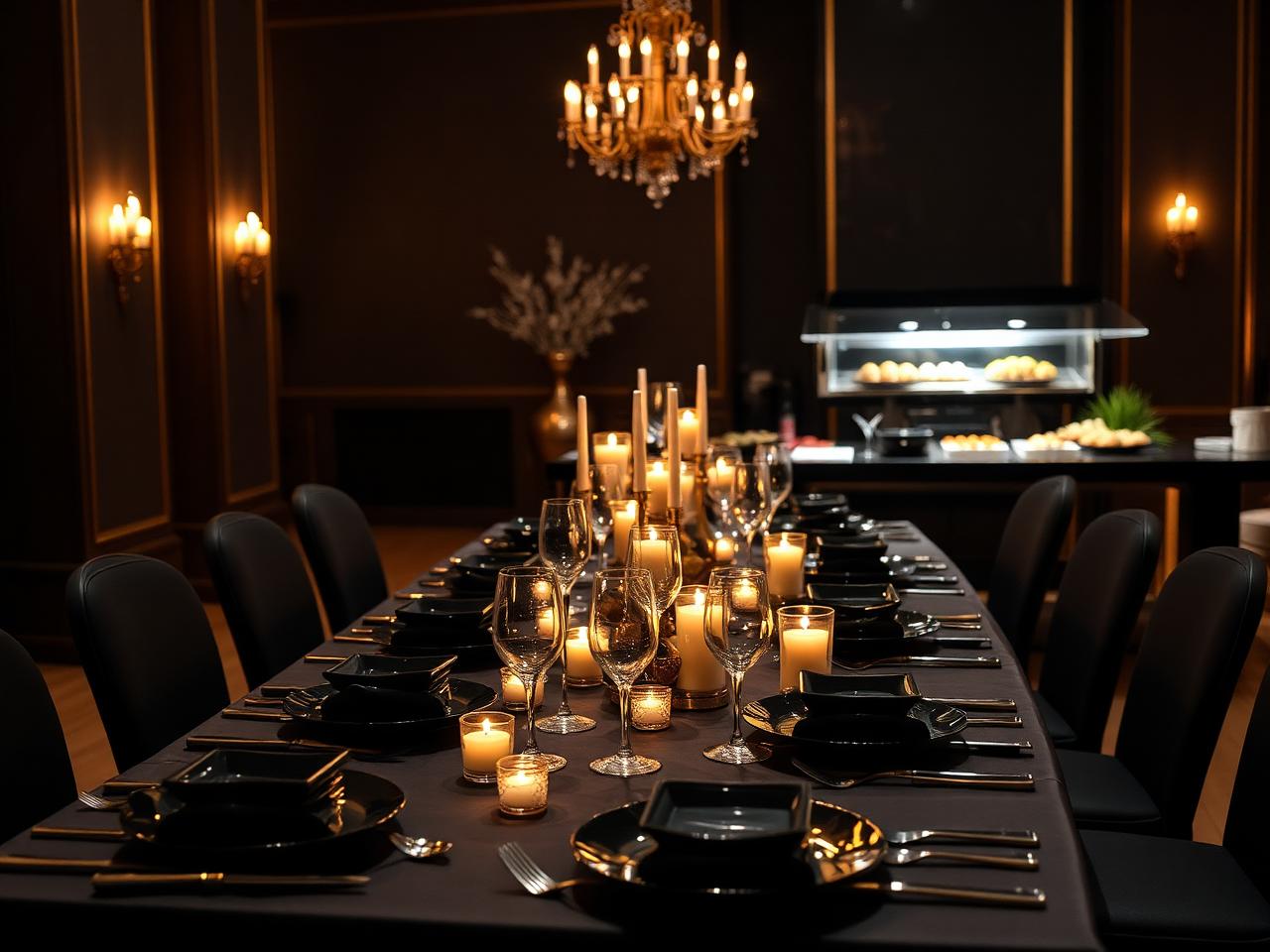 Mesa elegante para evento corporativo
